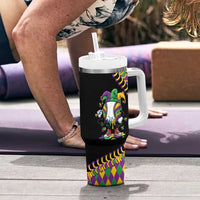 Dripping Baseball Mardi Gras Tumbler With Handle Throw me Something Mister!