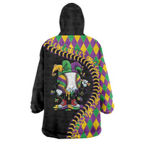 Dripping Baseball Mardi Gras Wearable Blanket Hoodie Throw me Something Mister!