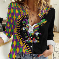 Dripping Baseball Mardi Gras Women Casual Shirt Throw me Something Mister!