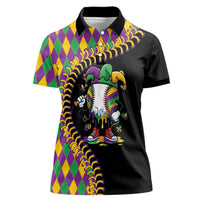 Dripping Baseball Mardi Gras Women Polo Shirt Throw me Something Mister!