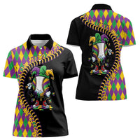 Dripping Baseball Mardi Gras Women Polo Shirt Throw me Something Mister!