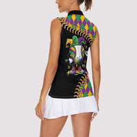 Dripping Baseball Mardi Gras Women Sleeveless Polo Shirt Throw me Something Mister!