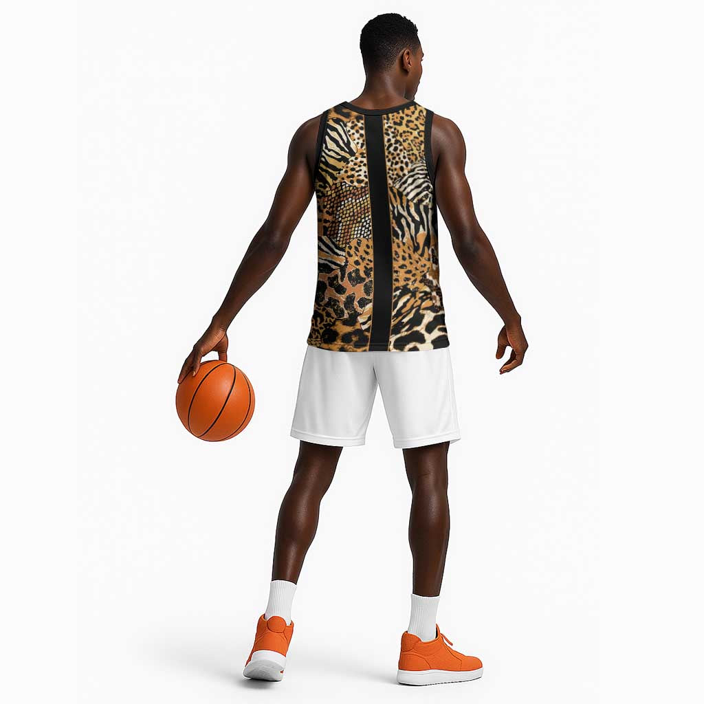 Proud Black Nurse RN Basketball Jersey African Stethoscope Animal Skins Pattern