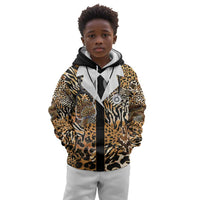 Proud Black Nurse RN Kid Hoodie African Stethoscope Animal Skins Pattern