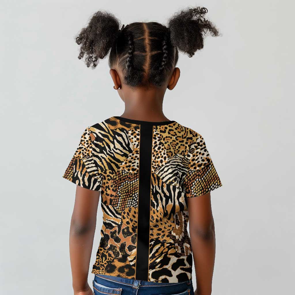 Proud Black Nurse RN Kid T shirt African Stethoscope Animal Skins Pattern