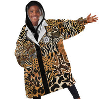 Proud Black Nurse RN Kid Wearable Blanket Hoodie African Stethoscope Animal Skins Pattern