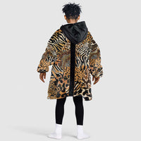 Proud Black Nurse RN Kid Wearable Blanket Hoodie African Stethoscope Animal Skins Pattern
