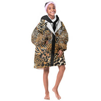 Proud Black Nurse RN Kid Wearable Blanket Hoodie African Stethoscope Animal Skins Pattern