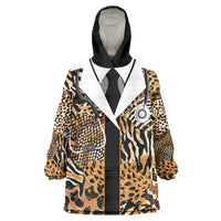 Proud Black Nurse RN Kid Wearable Blanket Hoodie African Stethoscope Animal Skins Pattern