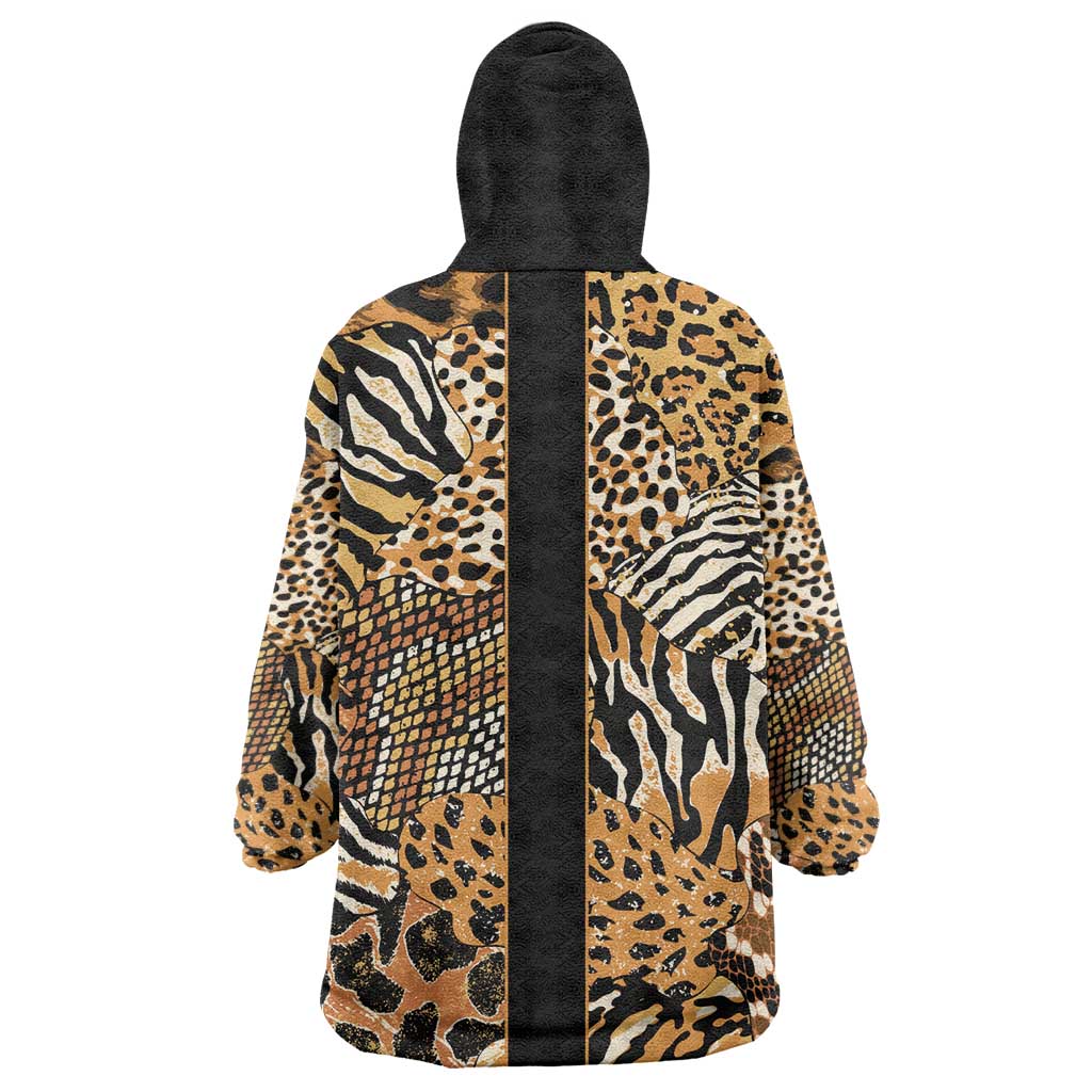Proud Black Nurse RN Kid Wearable Blanket Hoodie African Stethoscope Animal Skins Pattern