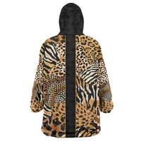 Proud Black Nurse RN Kid Wearable Blanket Hoodie African Stethoscope Animal Skins Pattern