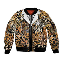 Proud Black Nurse RN Sleeve Zip Bomber Jacket African Stethoscope Animal Skins Pattern