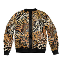 Proud Black Nurse RN Sleeve Zip Bomber Jacket African Stethoscope Animal Skins Pattern