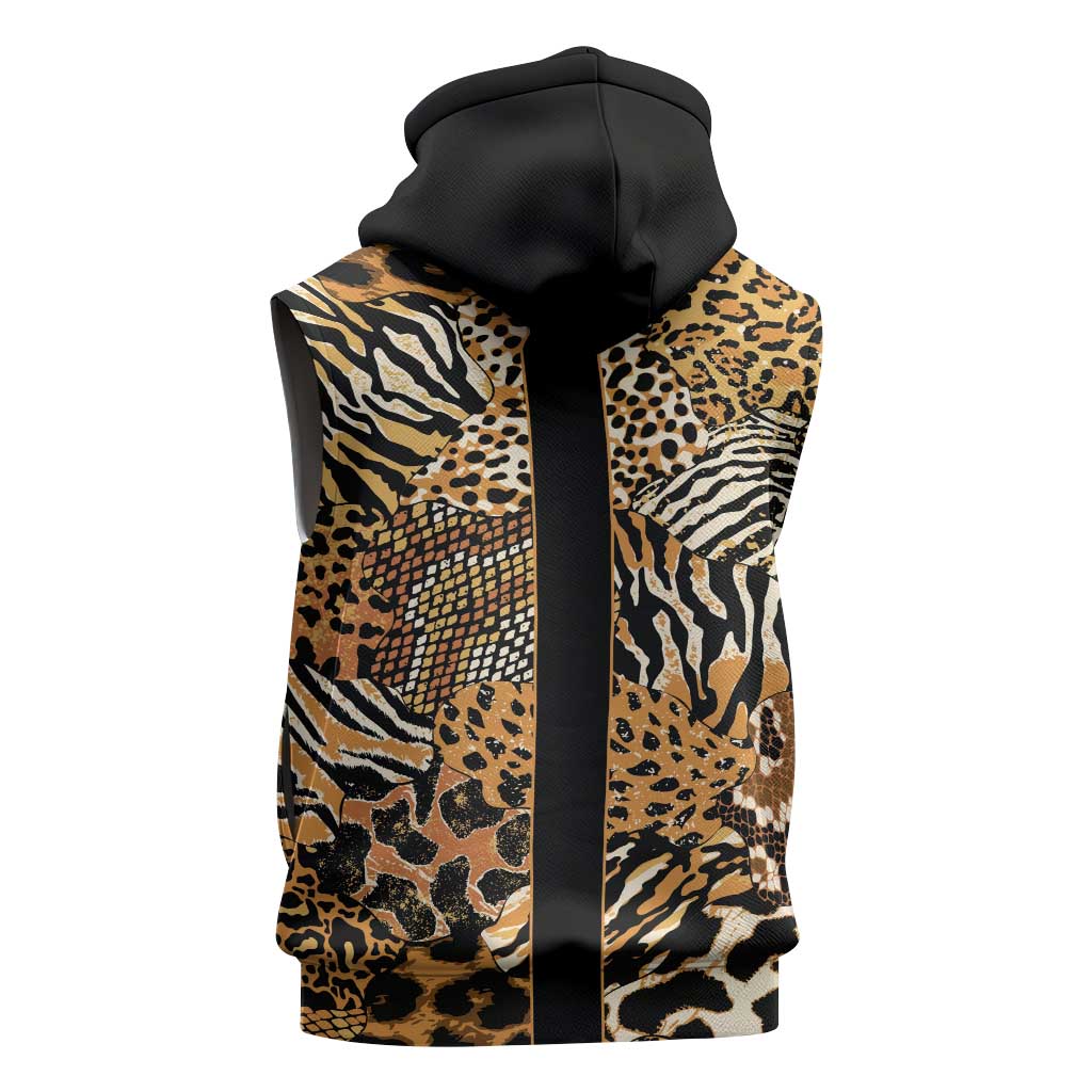 Proud Black Nurse RN Sleeveless Hoodie African Stethoscope Animal Skins Pattern
