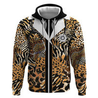 Proud Black Nurse RN Zip Hoodie African Stethoscope Animal Skins Pattern