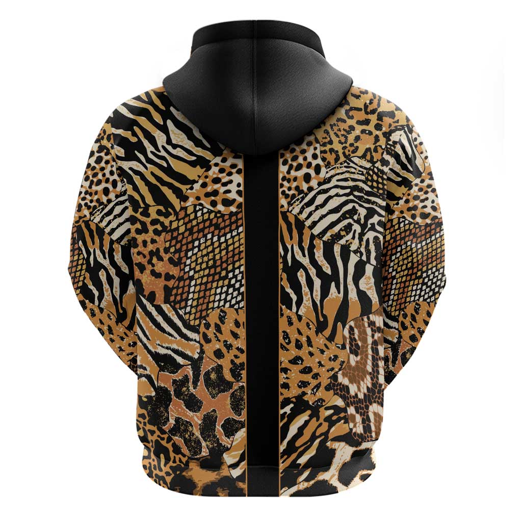Proud Black Nurse RN Zip Hoodie African Stethoscope Animal Skins Pattern