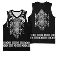 Proud Black Nurse RN Basketball Jersey Black African Pattern Stethoscope Dashiki Motif