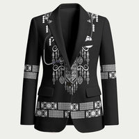 Proud Black Nurse RN Blazer Black African Pattern Stethoscope Dashiki Motif