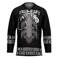 Proud Black Nurse RN Hockey Jersey Black African Pattern Stethoscope Dashiki Motif