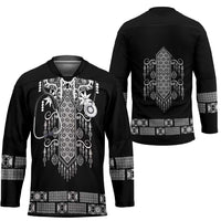 Proud Black Nurse RN Hockey Jersey Black African Pattern Stethoscope Dashiki Motif