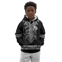 Proud Black Nurse RN Kid Hoodie Black African Pattern Stethoscope Dashiki Motif