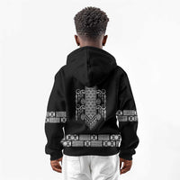 Proud Black Nurse RN Kid Hoodie Black African Pattern Stethoscope Dashiki Motif