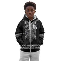 Proud Black Nurse RN Kid Hoodie Black African Pattern Stethoscope Dashiki Motif