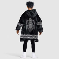 Proud Black Nurse RN Kid Wearable Blanket Hoodie Black African Pattern Stethoscope Dashiki Motif
