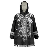 Proud Black Nurse RN Kid Wearable Blanket Hoodie Black African Pattern Stethoscope Dashiki Motif