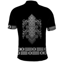 Proud Black Nurse RN Polo Shirt Black African Pattern Stethoscope Dashiki Motif