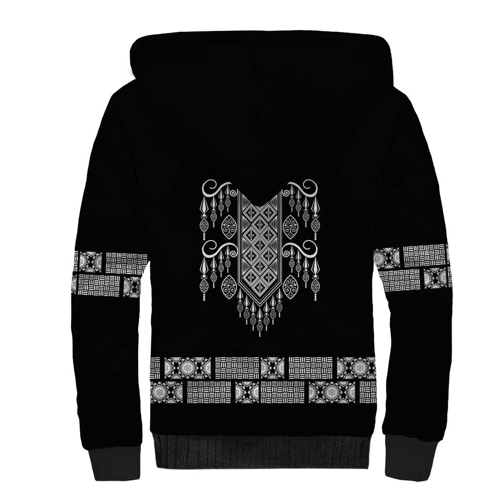 Proud Black Nurse RN Sherpa Hoodie Black African Pattern Stethoscope Dashiki Motif