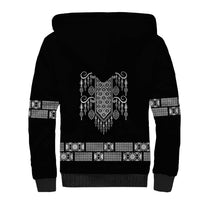 Proud Black Nurse RN Sherpa Hoodie Black African Pattern Stethoscope Dashiki Motif