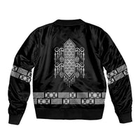 Proud Black Nurse RN Sleeve Zip Bomber Jacket Black African Pattern Stethoscope Dashiki Motif