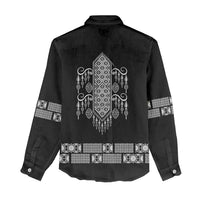 Proud Black Nurse RN Women Casual Shirt Black African Pattern Stethoscope Dashiki Motif