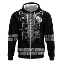 Proud Black Nurse RN Zip Hoodie Black African Pattern Stethoscope Dashiki Motif