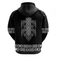 Proud Black Nurse RN Zip Hoodie Black African Pattern Stethoscope Dashiki Motif