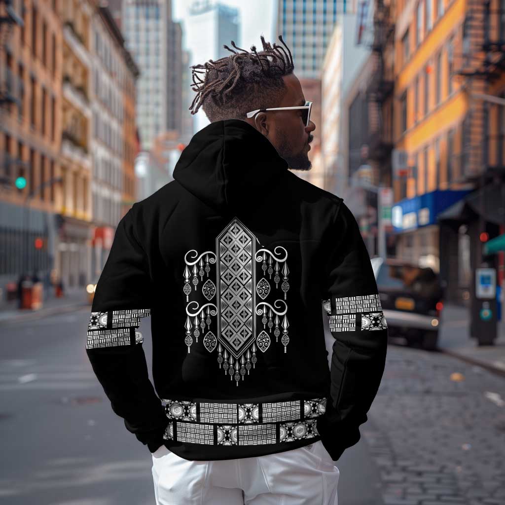Proud Black Nurse RN Zip Hoodie Black African Pattern Stethoscope Dashiki Motif