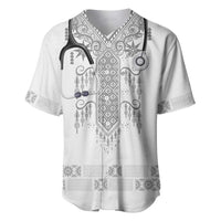 Proud Black Nurse RN Baseball Jersey White African Pattern Stethoscope Dashiki Motif