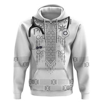 Proud Black Nurse RN Hoodie White African Pattern Stethoscope Dashiki Motif