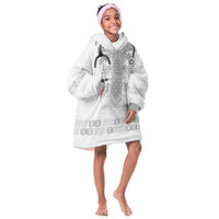Proud Black Nurse RN Kid Wearable Blanket Hoodie White African Pattern Stethoscope Dashiki Motif