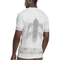 Proud Black Nurse RN Rugby Jersey White African Pattern Stethoscope Dashiki Motif