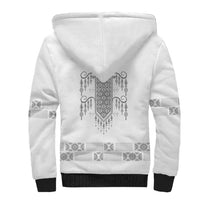 Proud Black Nurse RN Sherpa Hoodie White African Pattern Stethoscope Dashiki Motif