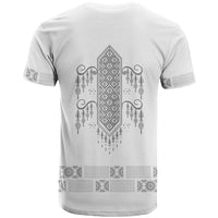 Proud Black Nurse RN T shirt White African Pattern Stethoscope Dashiki Motif