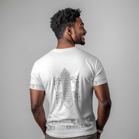 Proud Black Nurse RN T shirt White African Pattern Stethoscope Dashiki Motif