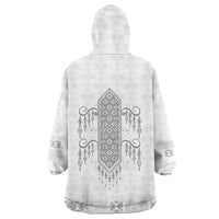 Proud Black Nurse RN Wearable Blanket Hoodie White African Pattern Stethoscope Dashiki Motif