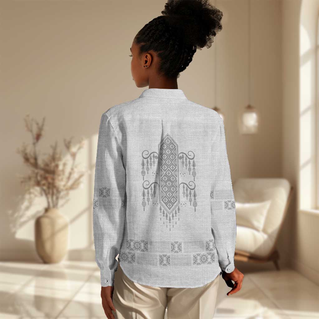 Proud Black Nurse RN Women Casual Shirt White African Pattern Stethoscope Dashiki Motif