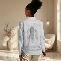 Proud Black Nurse RN Women Casual Shirt White African Pattern Stethoscope Dashiki Motif