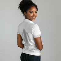 Proud Black Nurse RN Women Polo Shirt White African Pattern Stethoscope Dashiki Motif