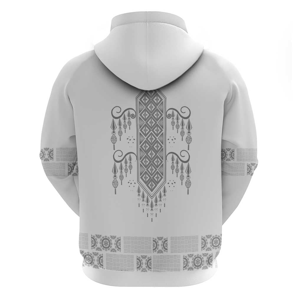 Proud Black Nurse RN Zip Hoodie White African Pattern Stethoscope Dashiki Motif