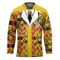 Proud Black Nurse RN Hockey Jersey African Stethoscope Kente Pattern